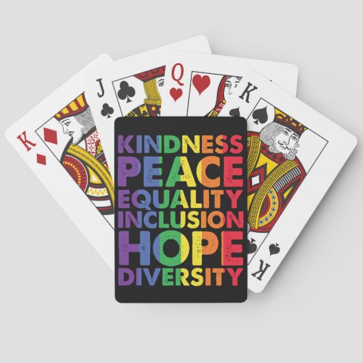 Jeu De Cartes Kindness Peace Equality Love Inclusion Hope LGBT (dos)