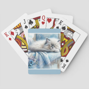 Jeu De Cartes Kitten Endormi Cottagecore Rêve Bleu