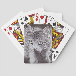 Jeu De Cartes Kitten Love Cute Kitty Chat aux Yeux Bleus Lumineu