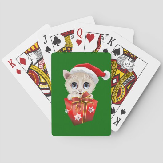 Jeu De Cartes Kitten Noël Père Noël avec cadeau (dos)