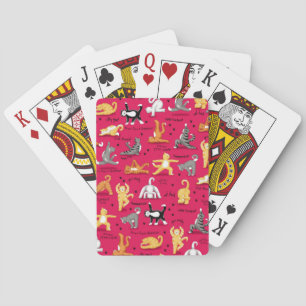 Jeu De Cartes Kitty Chat Yoga Pots Rouge Bleu Jaune