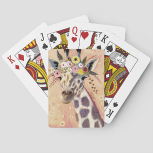 Jeu De Cartes Klimt Giraffe Orné De Fleurs