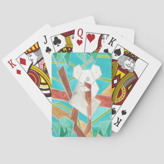 Jeu De Cartes Koala dans l'arbre, Art abstrait original (dos)
