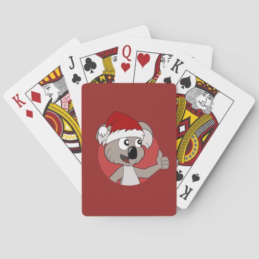 Jeu De Cartes koala de dessin animé de Noël (dos)