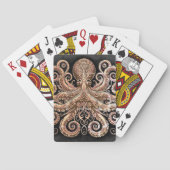 Jeu De Cartes Kraken Steampunk Octopus Ornate Gold Noir (dos)