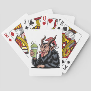 Jeu De Cartes Krampus le maléfique boit une boisson verte au mat