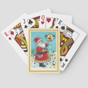 JEU DE CARTES KRIS KRINGLE ALIMENTER LES OISEAUX REDBIRÉS, NOËL