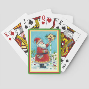 JEU DE CARTES KRIS KRINGLE NOURRISSANT DES OISEAUX ROUGES, MAISO