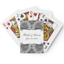 KRW French Black Lace Custom Wedding Favoris Carte