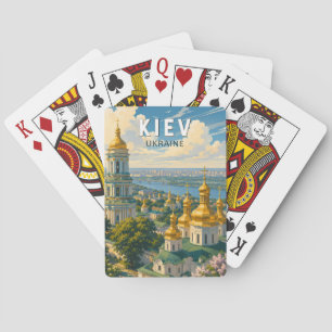 Jeu De Cartes Kyiv Ukraine Illustration Voyage Art Rétro
