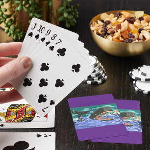 Jeu De Cartes La Biblique Jonah et la Scène de l'Océan Baleine