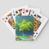 Jeu De Cartes La délicate réflexion de l'arbre vert (dos)