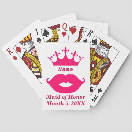 Jeu De Cartes La domestique d'honneur rose Tiara & Moustache Jou (dos)