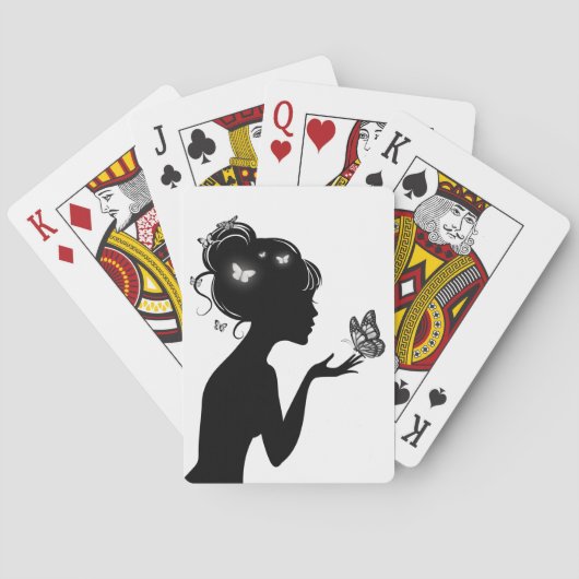 Jeu De Cartes La femme papillons blancs (dos)