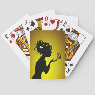 Jeu De Cartes La femme papillons jaunes