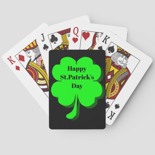 JEU DE CARTES LA FÊTE DE LA SAINT-PATRICK TRÈFLE CHANCEUX (dos)