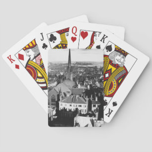 Jeu De Cartes La flèche ornementée d'une église à Boston