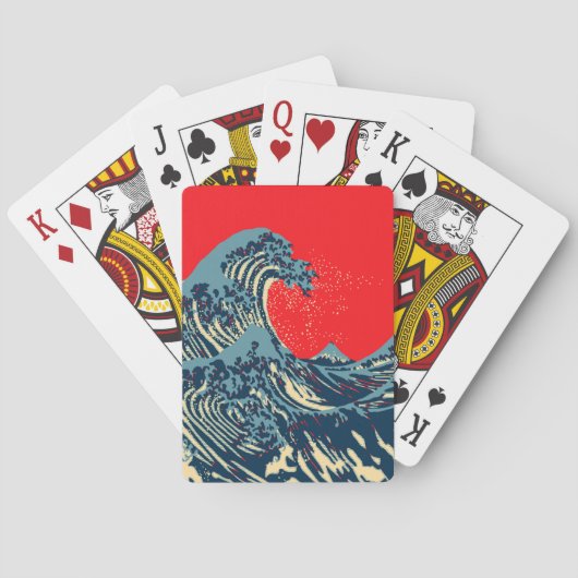 Jeu De Cartes La Grande vague Hokusai dans le style art de l'esp (dos)
