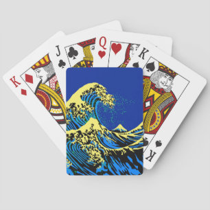 Jeu De Cartes La grande vague Hokusai dans un décor de style pop