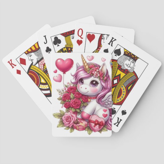 Jeu De Cartes La mignonne Saint Valentin licorne (dos)