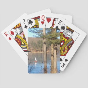 Jeu De Cartes La navigation sur glace sur le lac. —
