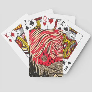 Jeu De Cartes La nuit étoilée dans le style d'illusion optique B