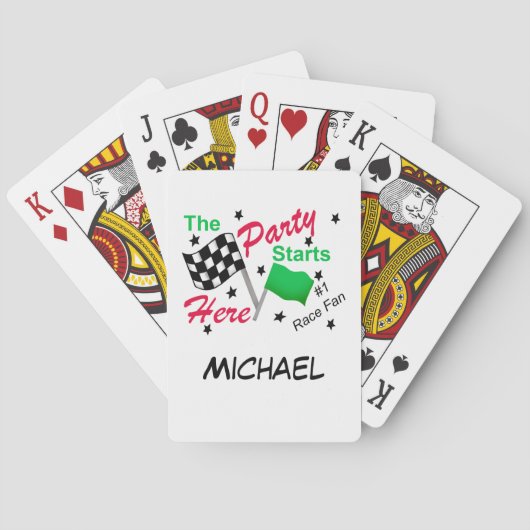 Jeu De Cartes La partie de course commence le drapeau Checkered (dos)