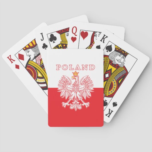 Jeu De Cartes La Pologne avec le polonais Eagle de rouge (dos)