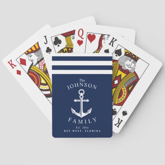 Jeu De Cartes La Réunion de famille orientée d'Ancre nautique (dos)