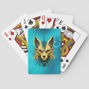 Jeu De Cartes La tête de renard mystique, noble et mystérieuse.