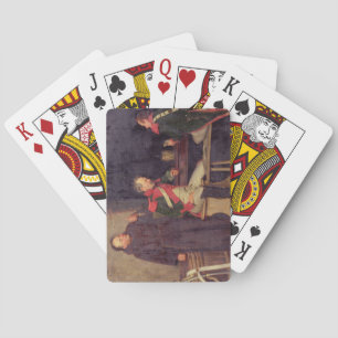 Jeu De Cartes La Tricherie (huile sur toile) (une de paire - Voi