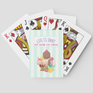 Jeu De Cartes La vie est courte Manger plus de glace Crème