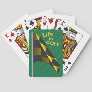 Jeu De Cartes La vie est Golf Vert Jaune Drapeau Jaune Jouer Car