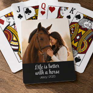 Jeu De Cartes La vie est meilleure avec un cheval script monogra
