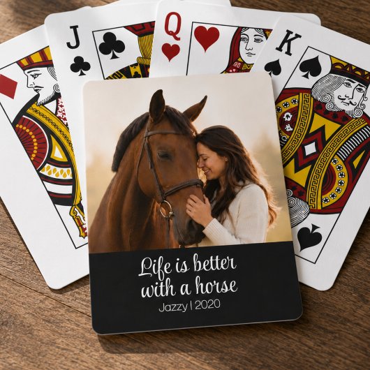 Jeu De Cartes La vie est meilleure avec un cheval script monogra