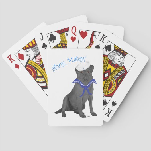 Jeu De Cartes Labrador Retriever Noir Marin (dos)