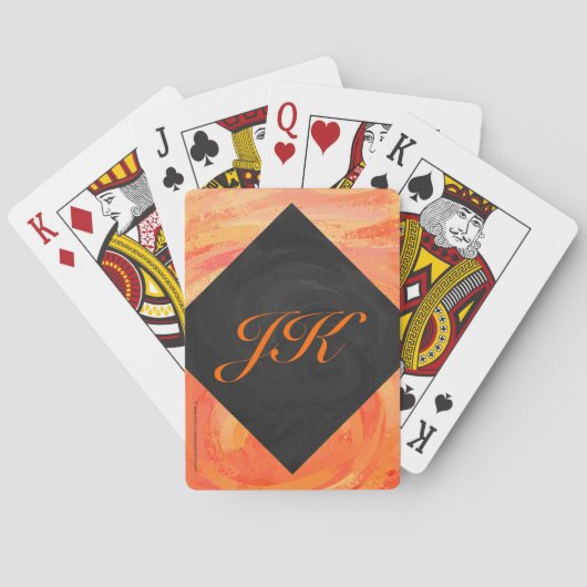 Jeu De Cartes Lac Fire Orange et Monogramme noir (dos)