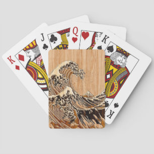 Jeu De Cartes L'accent en bois en bambou de style de grande
