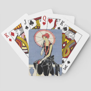 Jeu De Cartes Lady Art Déco Retro Jouer Des Cartes
