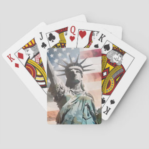 Jeu De Cartes Lady Liberty et le drapeau américain