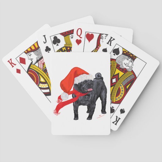 Jeu De Cartes L'aide de Père Noël Pug (dos)