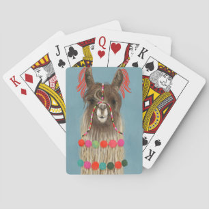 Jeu De Cartes Lama orné - brun