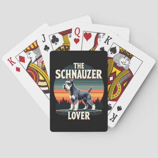 Jeu De Cartes L'Amant de Schnauzer - Conception rétro de chien (dos)