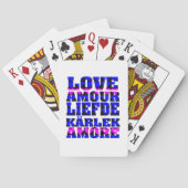 Jeu De Cartes L'amour dans les langues étrangères Coeurs Bleu ro (dos)