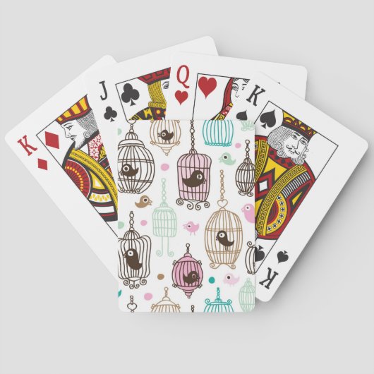 Jeu De Cartes l'amour de cage à oiseaux badine le motif (dos)