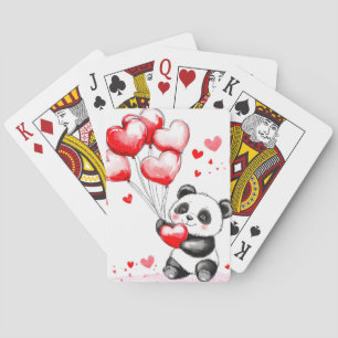 Jeu De Cartes L'amour du Panda de ballon dans l'air
