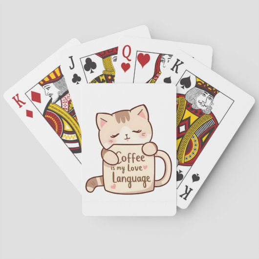 Jeu De Cartes Langage d'amour Café Chat Mignon (dos)