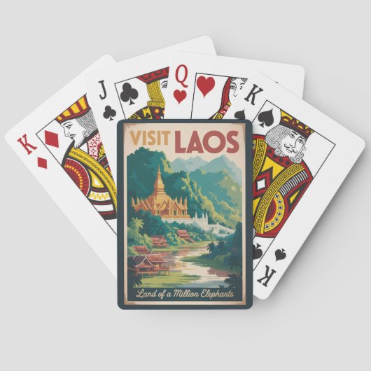 Jeu De Cartes Laos Pha That Luang Illustration Travel Art (dos)