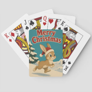 Jeu De Cartes Lapin Animal de Noël de Cour Glacée