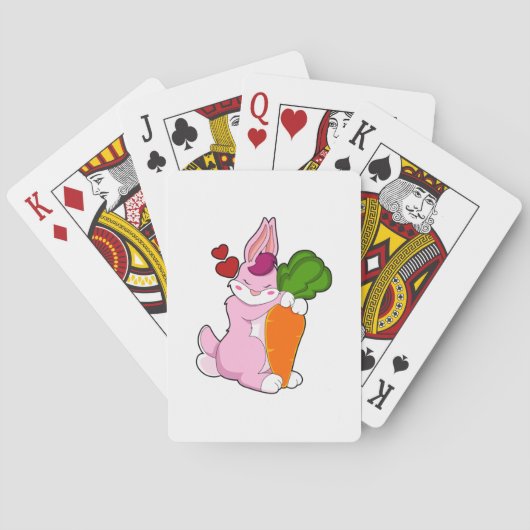 Jeu De Cartes Lapin avec carotte et coeur (dos)